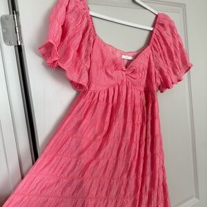 Lush Pink Ruffled Dress